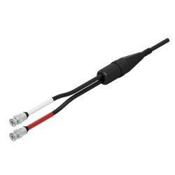 F2C 2 Channel BNC Plug Connector with white and red labels