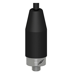 A render of a black polycarbonate molded CTC MEB210 sensor equivalent to Emerson/CSI A0332LC vibration sensor.