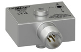 TREA330 compact size triaxial accelerometer with side exit connector in a square case