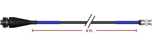 A render of CTC CB103-D2C-009-F-BB cable and connector assembly.