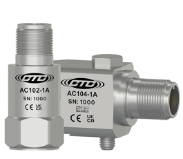 Stainless steel, standard size, AC102-1A top exit and AC104-1A side exit accelerometers
