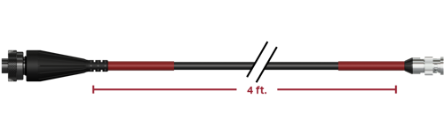 A render of CTC CB103-D2C-004-F-RR cable and connector assembly.
