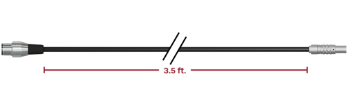 A render of CTC CB110-C566-003.5-C330 cable and connector assembly.