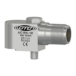 A render of a CTC AC194-1D compact size condition monitoring sensor equivalent to Emerson/CSIA0322R5
